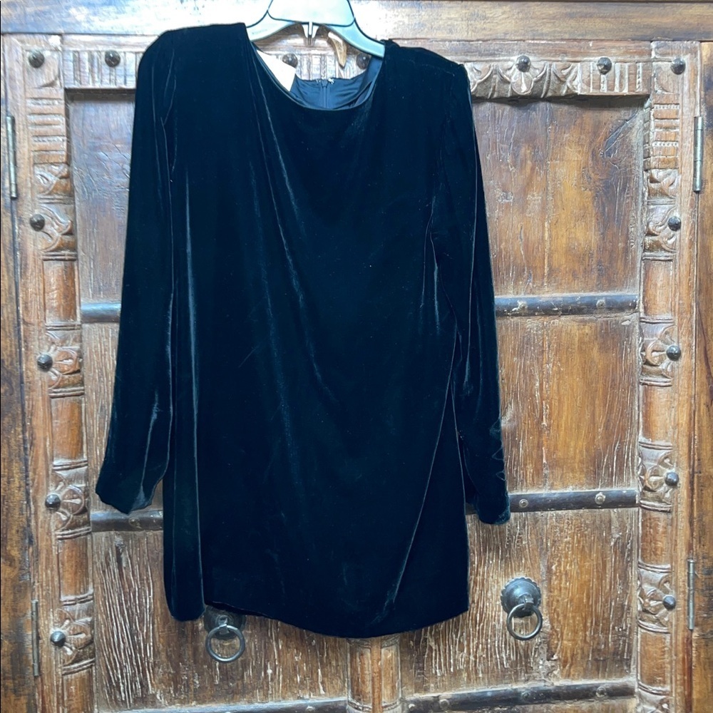 Vintage Scaasi Velvet Long Sleeve Mini Dress 12